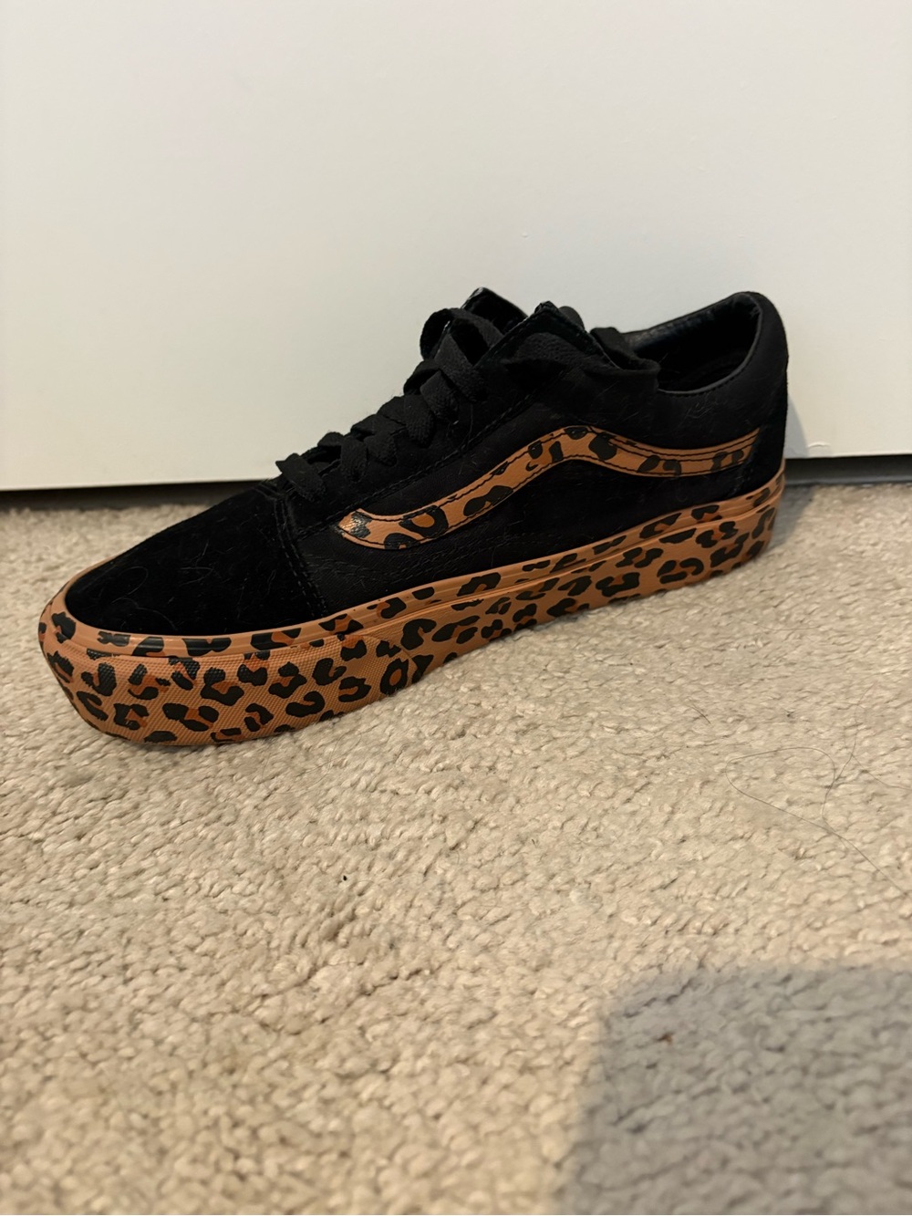 Vans Women's Black Sneakers with Leopard-Print - Picture 3 of 6